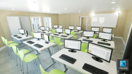 image 3d salle de classe - cours - architecture