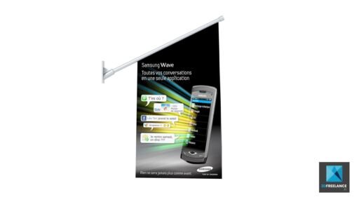 PLV drapeau Samsung - image 3d