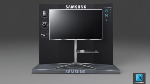 PLV meuble produit tv - samsung