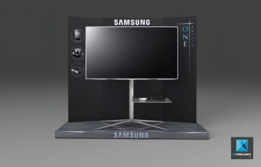 PLV meuble produit tv - samsung