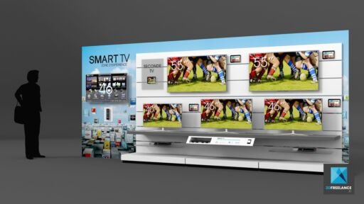 rayonnage magasin - image 3d - Samsung TV connect