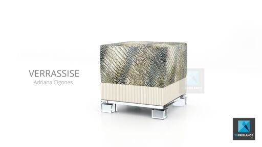 rendu 3d pouf - meuble