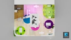 dessin 3d stand moderne - fillon technologies