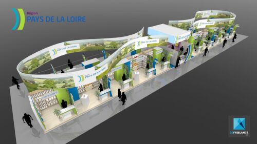 dessin 3d stand pavillon salon de l'agriculture