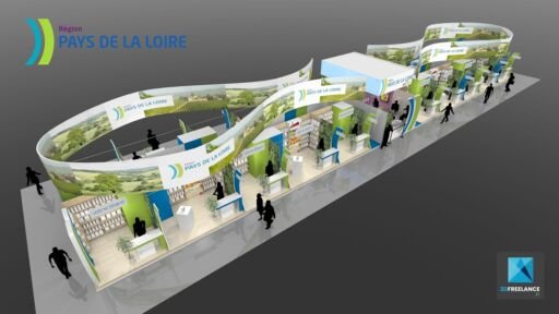 dessin 3d stand pavillon salon de l'agriculture