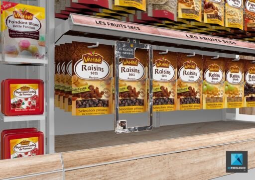 linéaire grandes surfaces - image 3d - vahiné