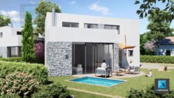 perspective 3d villa moderne - modélisation 3d