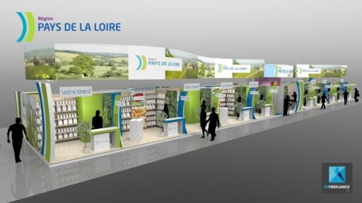 stand pavillon salon de l'agriculture perspective 3d