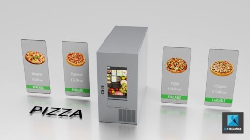 distributeur automatique rendu 3d