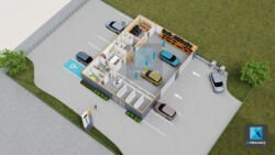 maquette 3d garage automobile - dessin 3d