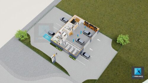 modélisation 3d garage automobile
