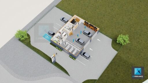 modélisation 3d garage automobile