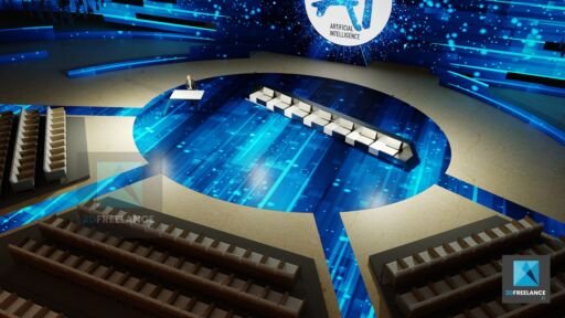 rendu 3d scénographie plénière AI forum