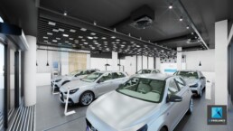 image 3d concessionnaire automobile showroom Hyundai