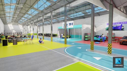 dessin 3d garage automobile - Aubervilliers