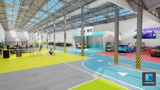 dessin 3d garage automobile - Aubervilliers