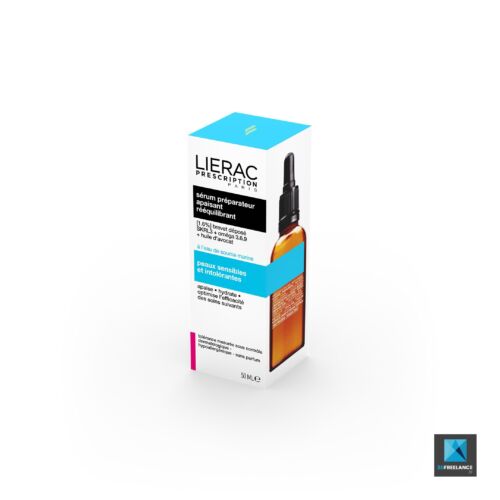 modélisation 3d packaging produit cosmétique lierac