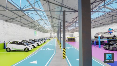 perspective 3d garage automobile Aubervilliers