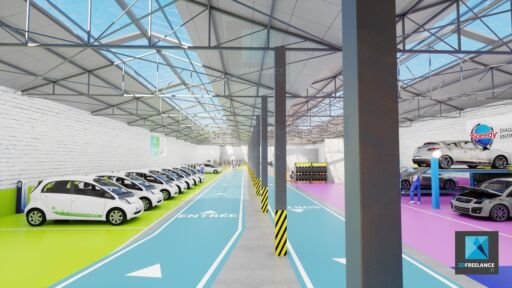 perspective 3d garage automobile Aubervilliers