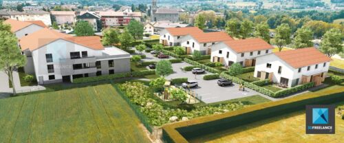 perspective 3d architecture - intégration 3d dans photo drone