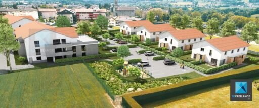 perspective 3d architecture - intégration 3d dans photo drone