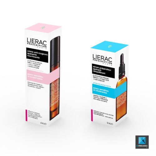 rendu 3d packaging produit cosmétique lierac