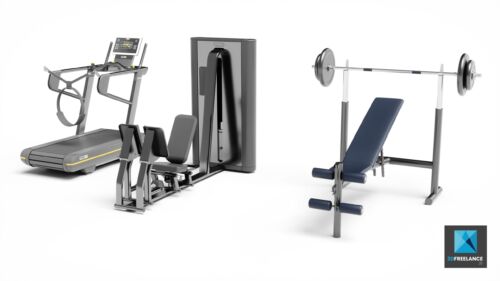 création image 3d machines fitness - appareils musculation