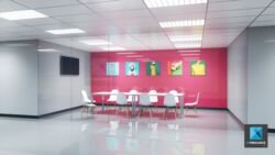 image 3d perspective rendu d'une salle de reunion