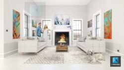 image 3d perspective rendu séjour salon