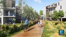 perspective 3d d'un écoquartier - freelance