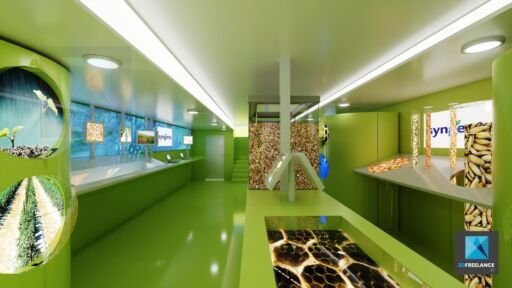 image 3d camion évènementiel intérieur Syngenta