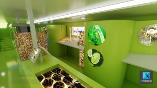 plan 3d camion évènementiel intérieur Syngenta