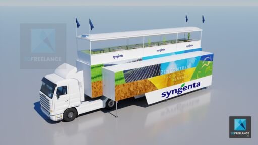 rendu 3d image camion publicitaire Syngenta