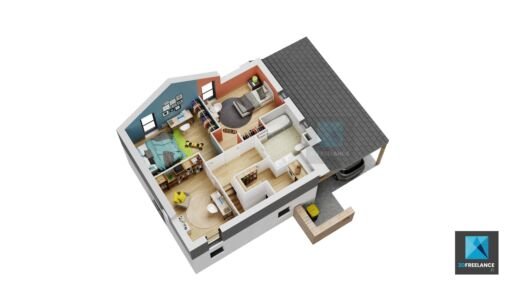 axonométrie maison Normandie freelance