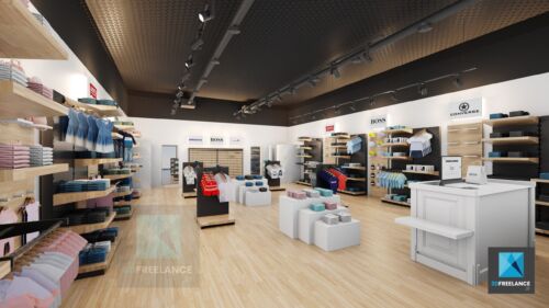 modélisation 3d Magasin de vêtements