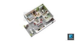 axonométrie 3d immobilier Rhône-Alpes coupe 3d