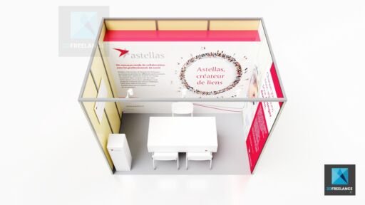 modélisation 3d stand médical - astellas