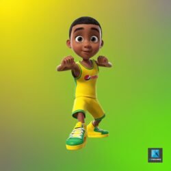 illustration 3d personnage garçon basket