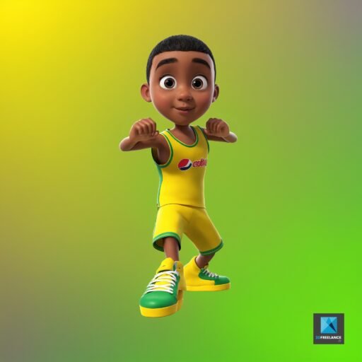 illustration 3d personnage garçon basket