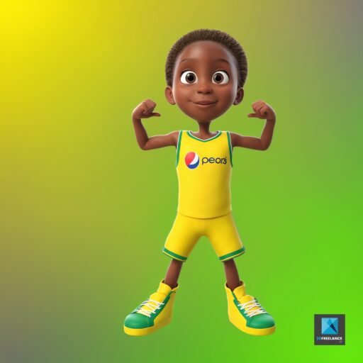 personnage 3d basketteur sportif enfant modélisation 3d