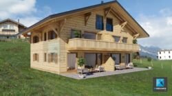 rendu 3d perspective chalet suisse freelance