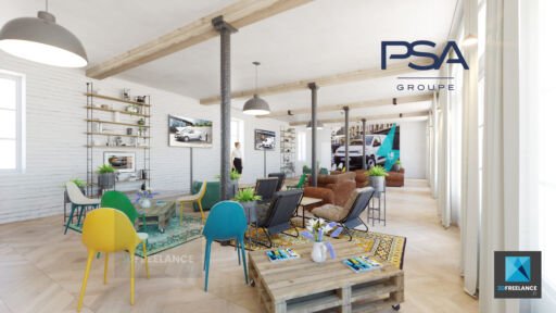 rough tiers lieu - conférence de presse automobile - image 3d tiers-lieu