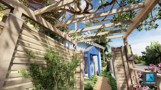 image 3d villa immobilier Saint-Barthélemy