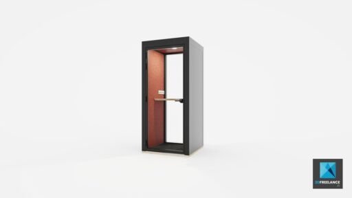 rendu 3d meuble d'entreprise phone box
