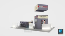 modélisation 3d design stand immobilier Century 21 freelance