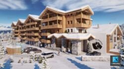 rendu perspective 3d montagne immobilier architecture chalet