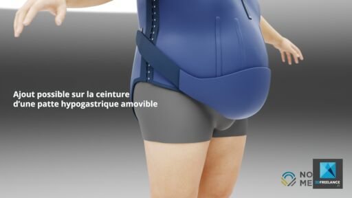 dessin 3d médical freelance produit ceinture - novatex