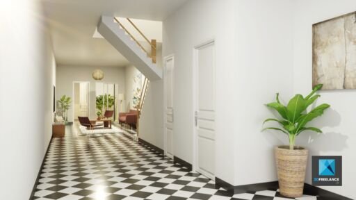 image 3d rénovation maison rendu - perspective 3d rénovation