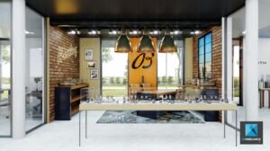 image rendu 3d boutique de luxe Breitling