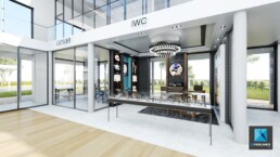 magasin luxe moderne design image 3d IWC